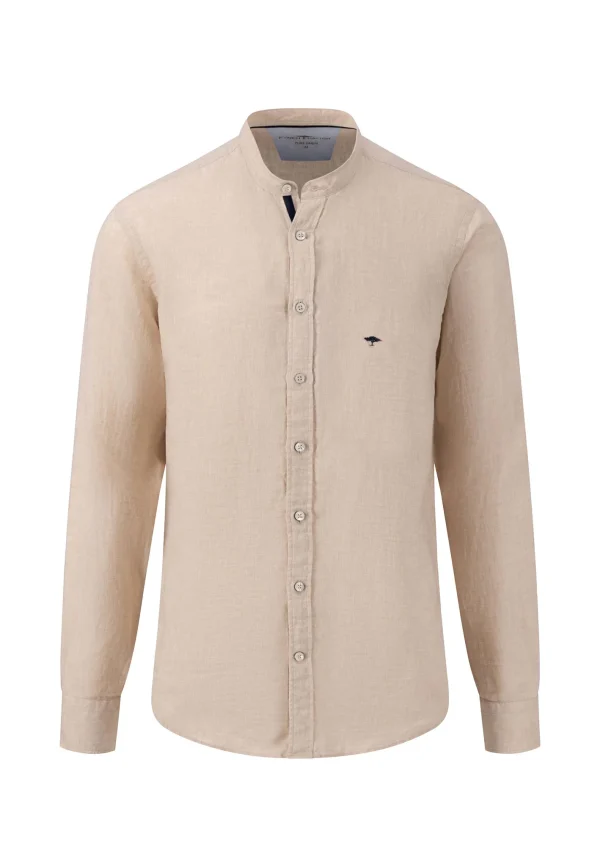 Fynch-Hatton PREMIUM LINEN SHIRT WITH STAND -UP COLLAR