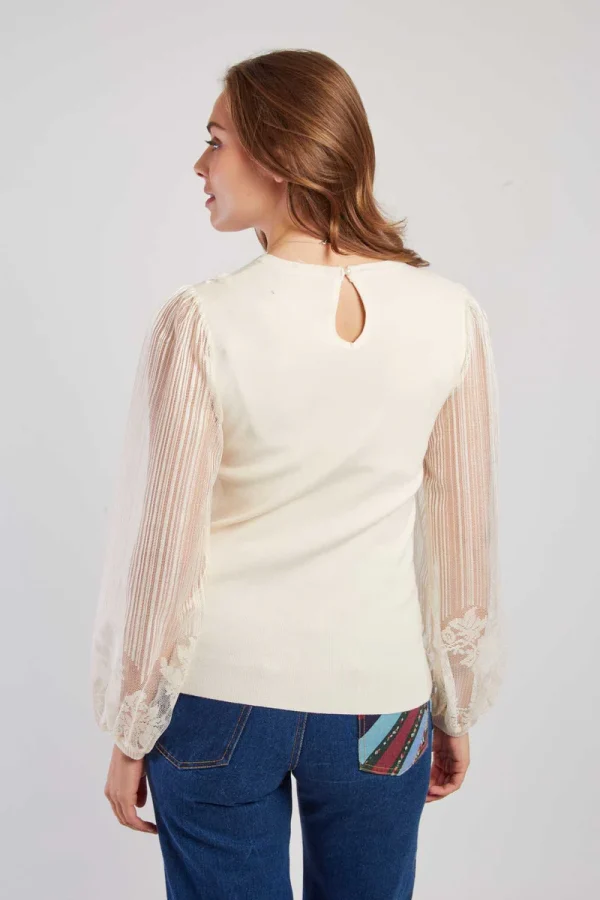 René-Derhy CARACAS lightweight sweater with transparent puff sleeves - Image 2