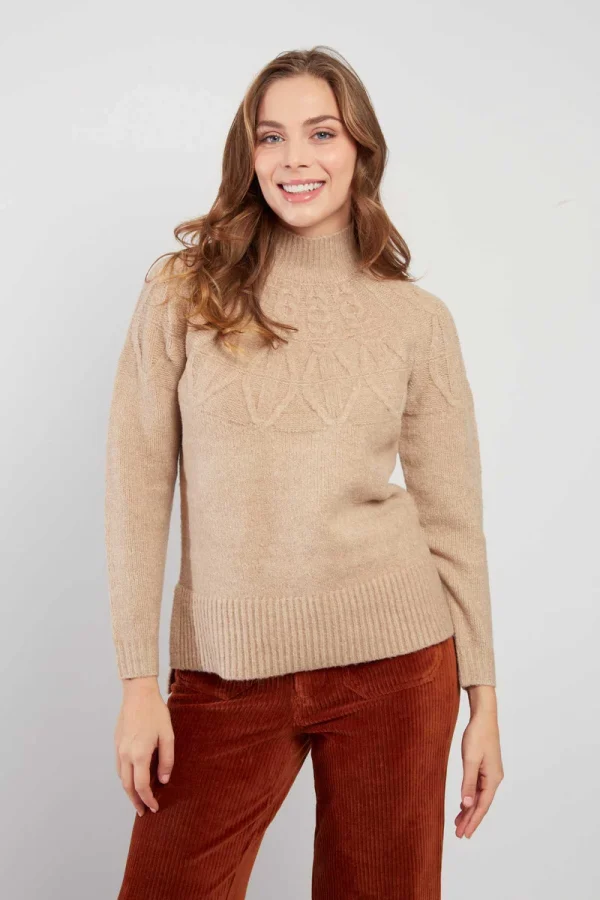 René-Derhy CARAMEL high neck knitted sweater