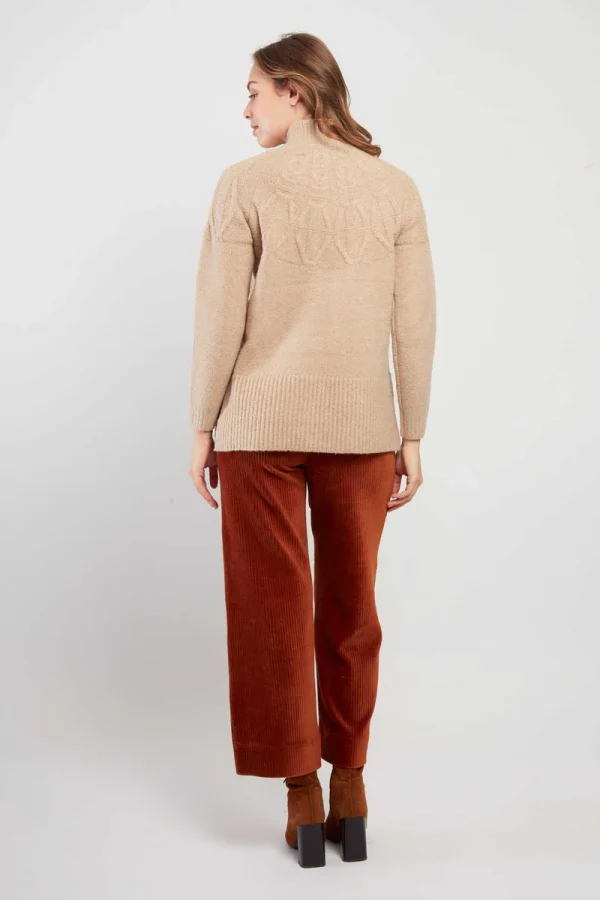 René-Derhy CARAMEL high neck knitted sweater - Image 2