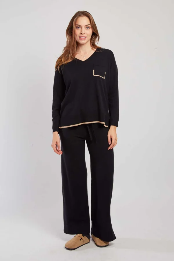 René-Derhy Plain knit pants with a REFINED lace - Image 2