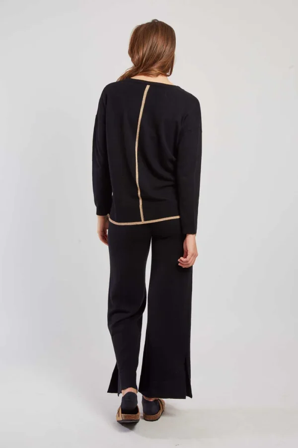 René-Derhy Plain knit pants with a REFINED lace - Image 3