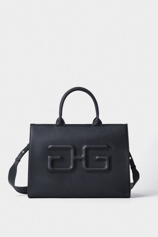 Gaëlle Paris Maxi Shopper With Double G Patch Black