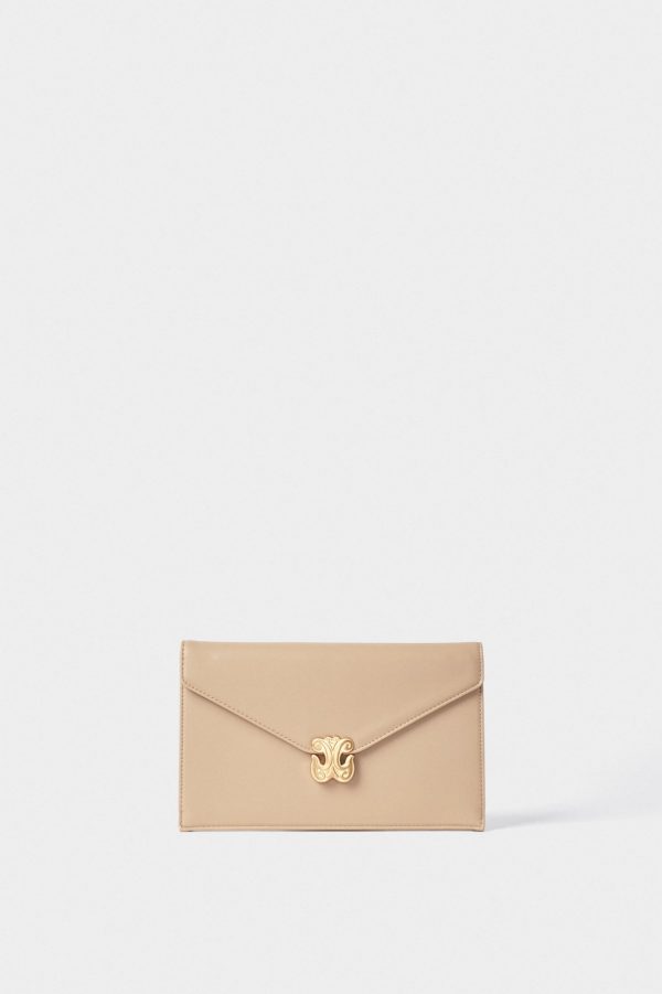 Gaëlle Paris Reg. Double G Application Clutch Beige